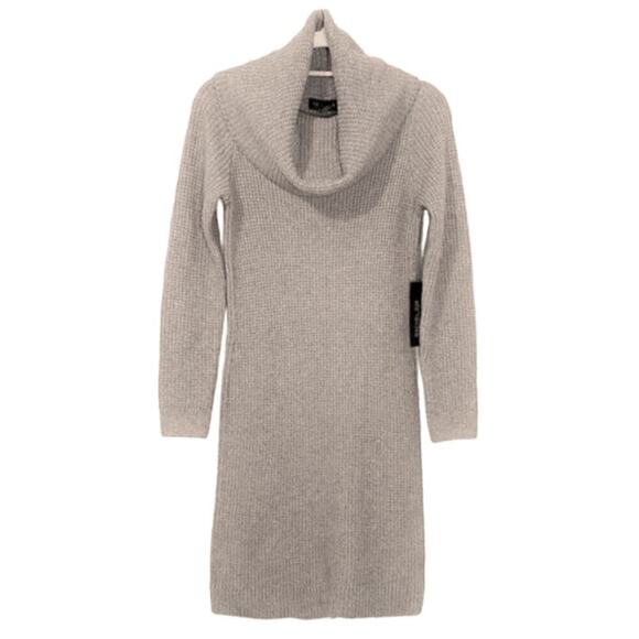 New! Rachel Zoe Cowl Neck Cotton Texture Knit Mini Sweater Dress - Picture 4 of 8